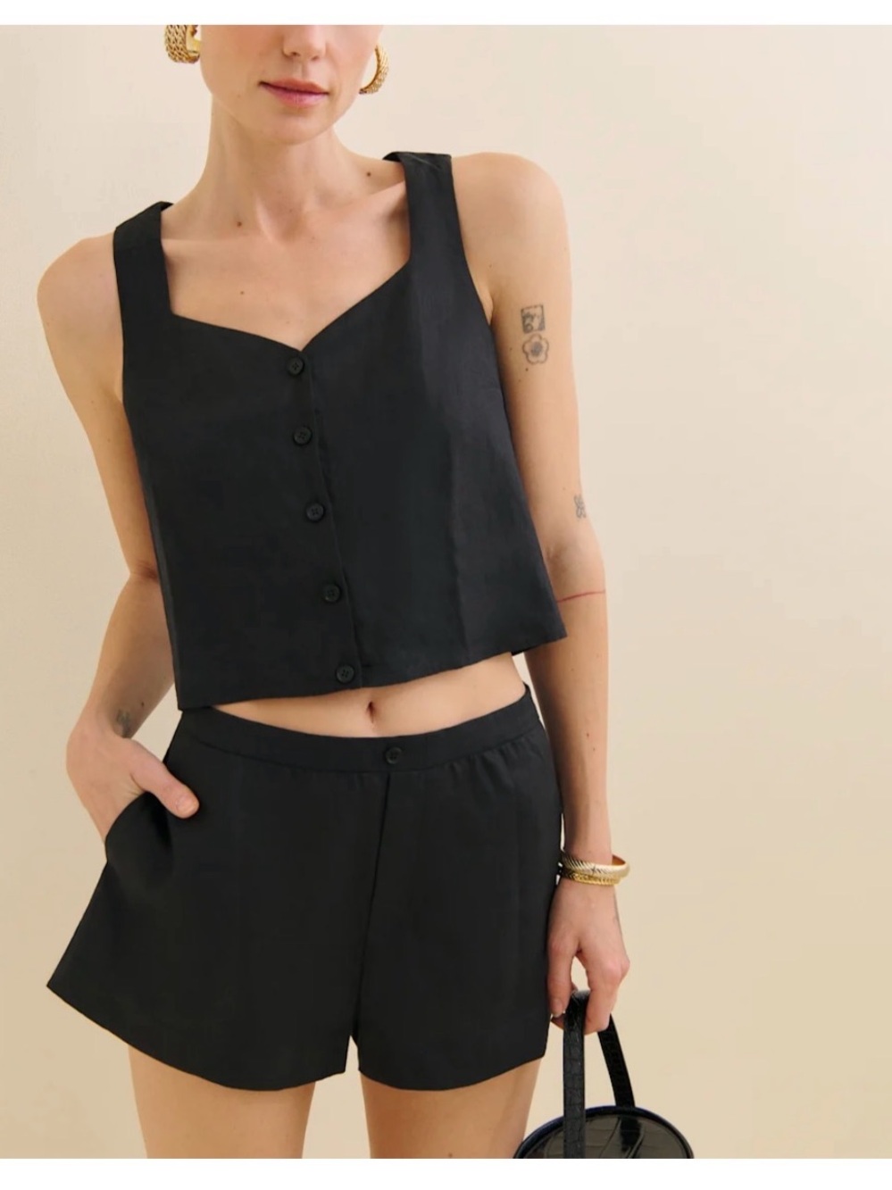 Reformation NWT New 2 piece Gemma Linen Set